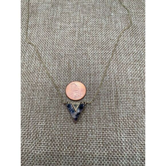 Jane Marie Designer Triangle Shape Multi Color Necklace Gold Tone Chain - Picture 6 of 9